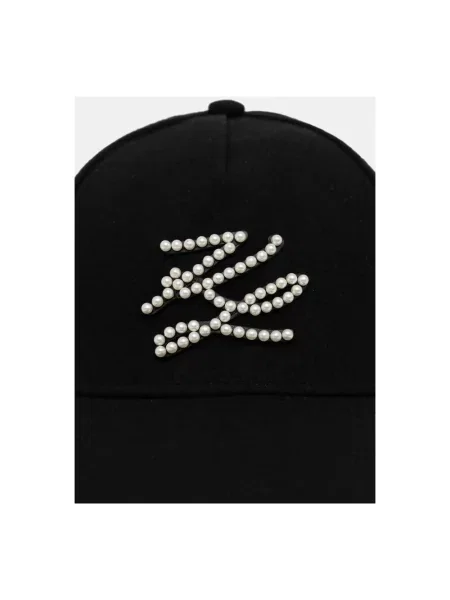 Karl Lagerfeld czapka z daszkiem z dodatkiem wełny K/AUTOGRAPH czarna