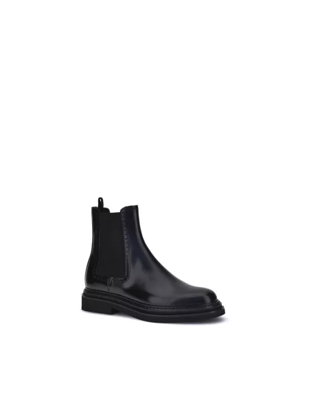 Krótkie botki Dolce And Gabbana skórzane czarne