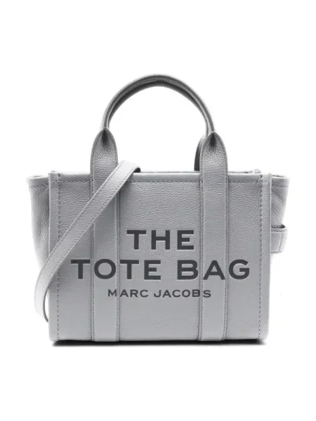 Geanta de piele Marc Jacobs din piele argintiu