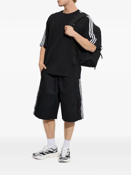 Vestă Adidas alergare cu dungi tricotate albastru