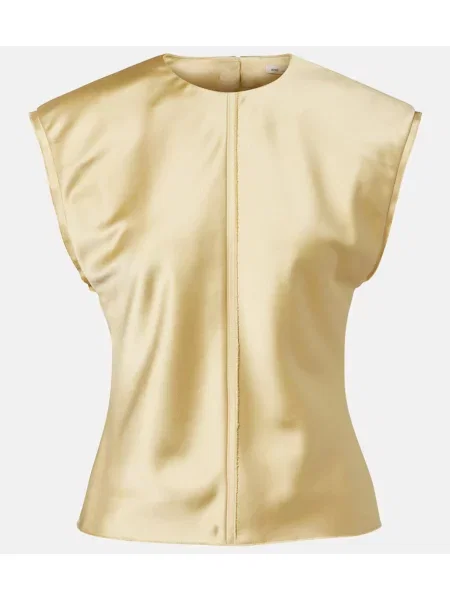 Top Ami Paris din satin galben