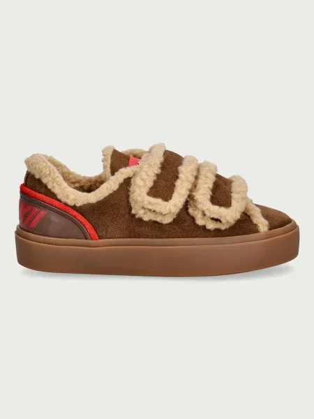 Inuikii Lila Shearling Low Velcro superge semišaste rjava