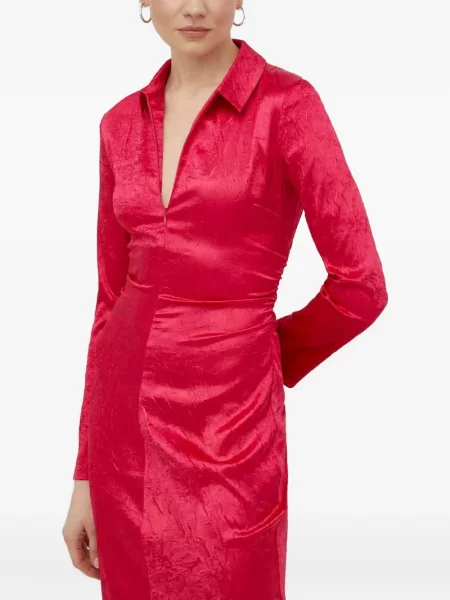 Gulerat rochie midi Samsøe Samsøe de costum roz