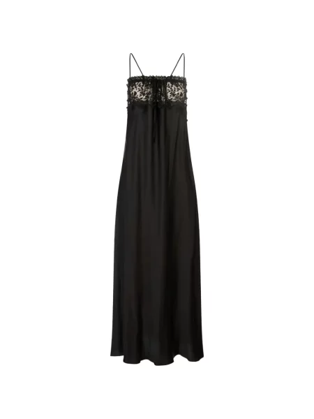 Rochie maxi Chloé din dantelă negru