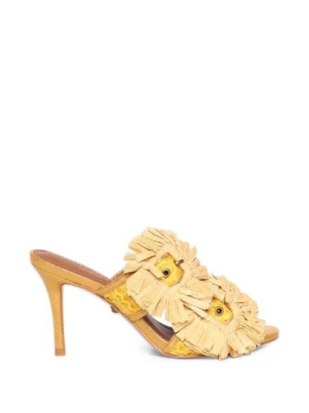 Sandały Kurt Geiger London z frędzli w kwiatki żółte