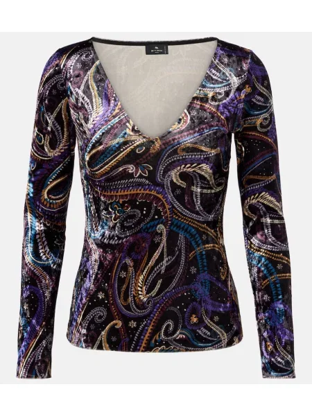 Top Etro z dżerseju z wzorem paisley