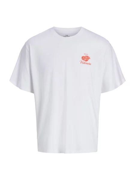 JACK & JONES Tricou JORVACATION roșu neon alb
