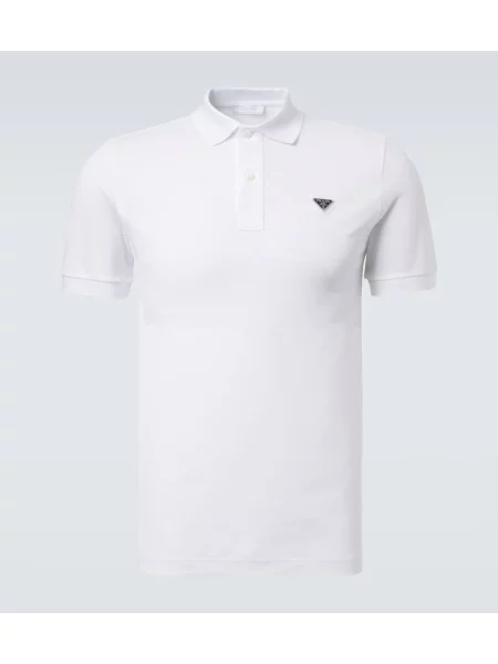 Tricou polo Prada alb
