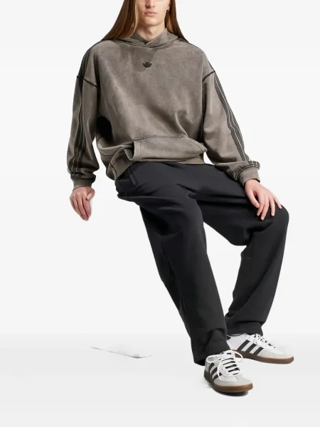 Pantaloni Adidas cu șireturi din dantelă cu broderie negru