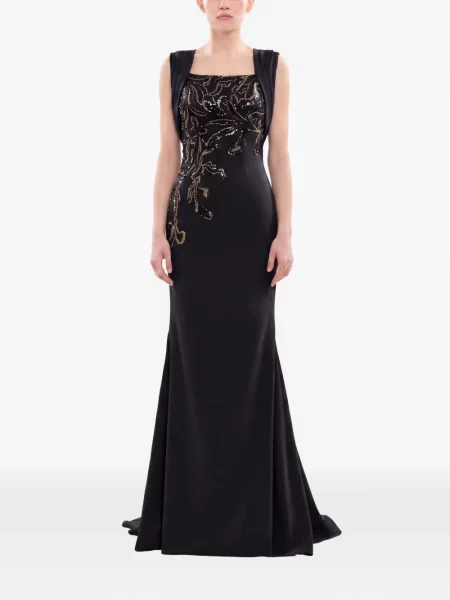 Rochie maxi Saiid Kobeisy din crep negru