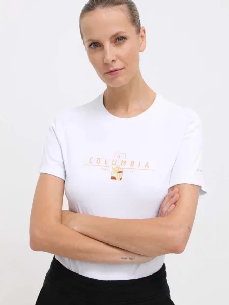 Спортна тениска Columbia Zero Rules Graphic сиво бяло
