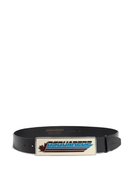 Curea Dsquared2 din piele cu autograf negru