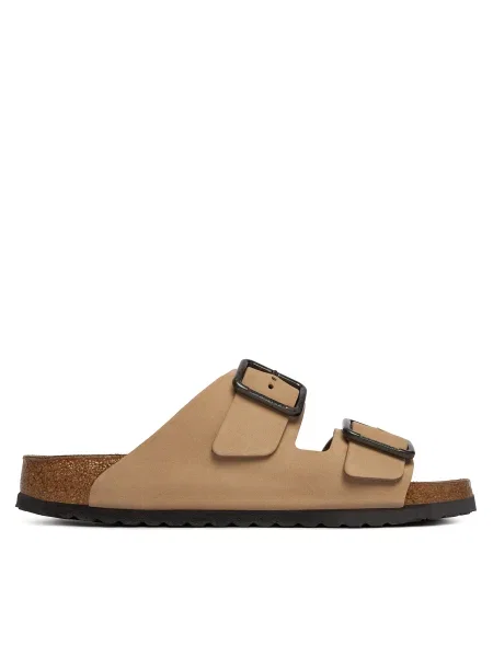 Papuci Birkenstock cu cataramă bej