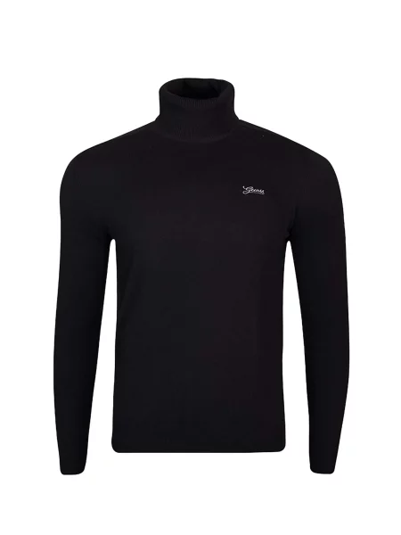 GUESS Pulover Aaron negru alb