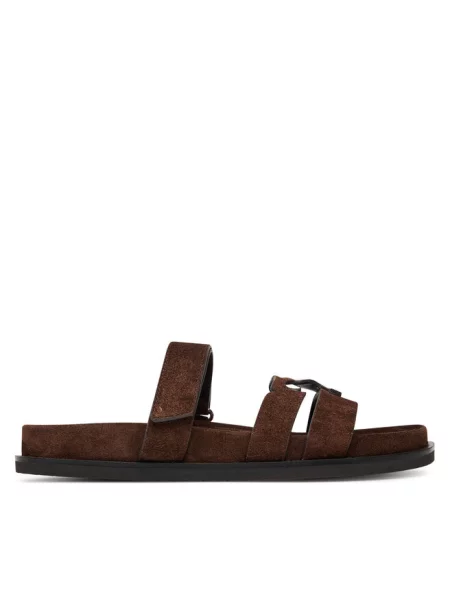 Klapki Tory Burch brązowe