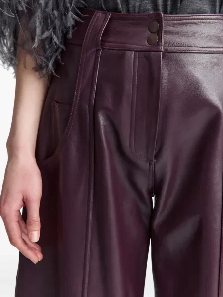 Pantaloni 16arlington din piele roșu