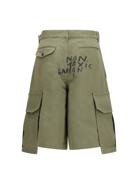 Szorty cargo Comme Des Garcons z nadrukiem zielone
