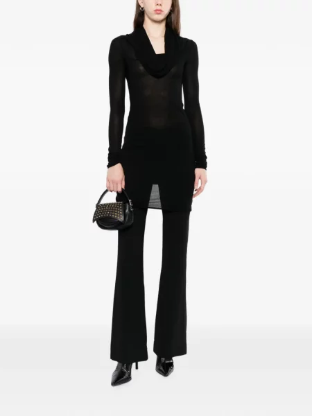 Lung tricou Rick Owens cu glugă negru