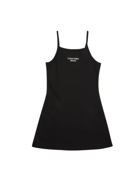 Rochie din denim copii Calvin Klein Jeans negru