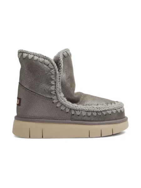 Buty do kostki Mou skórzane szare