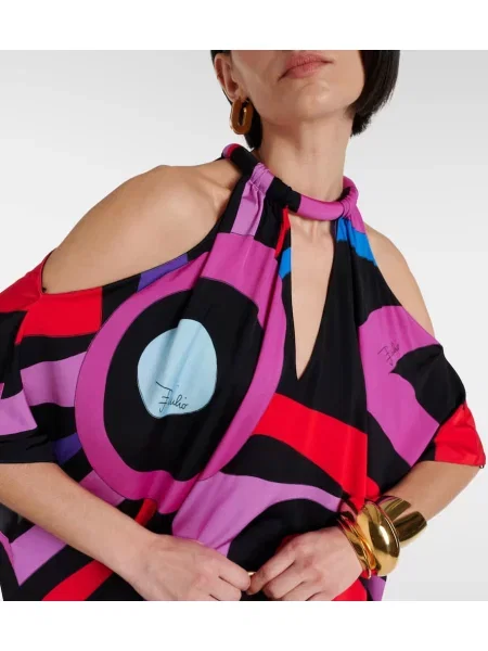 Rochie Pucci din satin cu imagine drapată