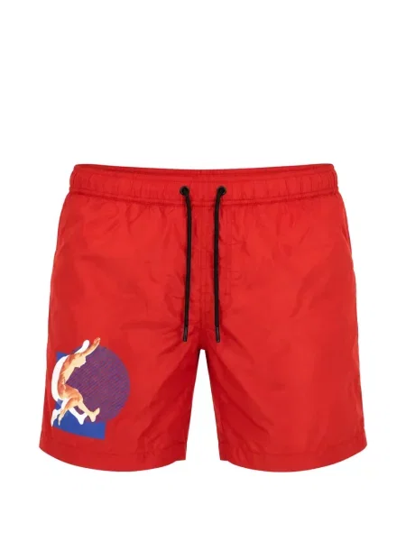 Slip de baie Bikkembergs cu imagine roșu