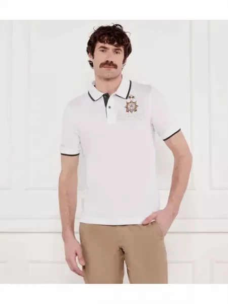 La Martina Polo | stretch pique alb