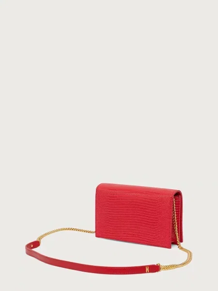 Torebka crossbody Elisabetta Franchi skórzana czerwona