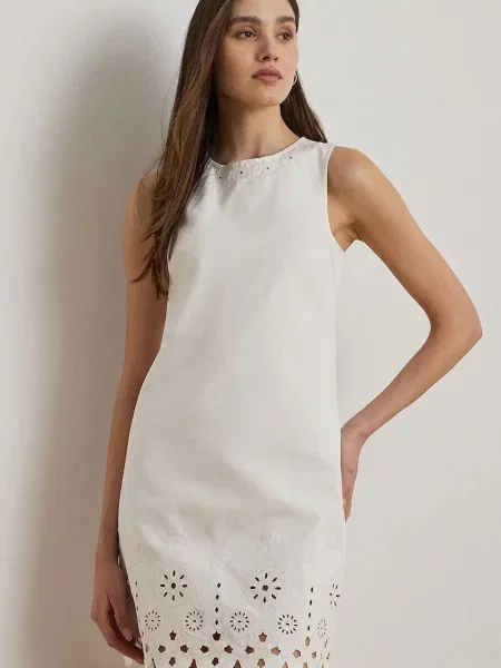 Šaty Lauren Ralph Lauren mini bílá
