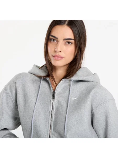 Fleecová mikina s kapucí Nike bílá