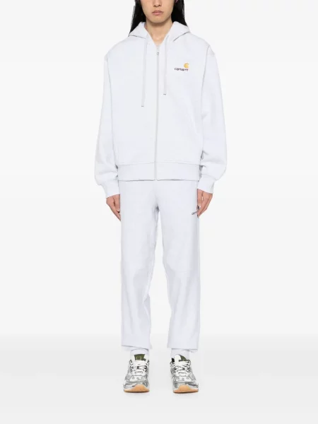 Hanorac cu glugă Carhartt Wip cu broderie gri