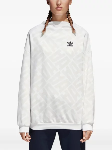 Legginsy Adidas do biegania z nadrukiem z dekoltem w serek czerwone