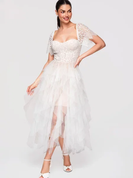 Rochie de cocktail Edoti alb
