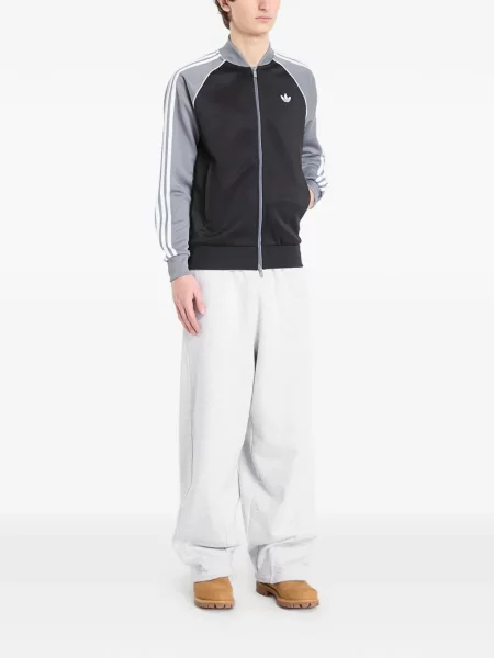 Antrenament grafic tricou Adidas Spezial de jumătate de fermoar negru