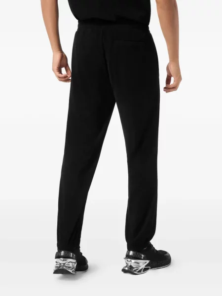 Fleecové kalhoty Plein Sport s výšivkou černé