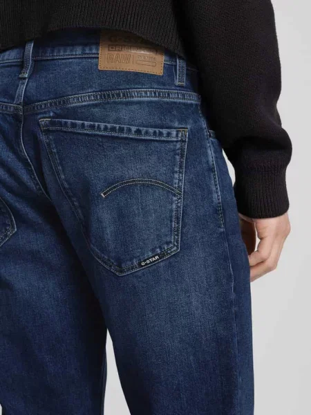 Jeansy o kroju straight fit z wpuszczanymi model ‘Mosa’ G-star Raw niebieskie