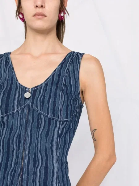 Sukienka jeansowa Marni bez rękawów garniturowa