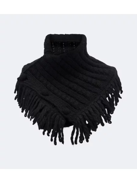 Fular Moncler cu franjuri de lână negru