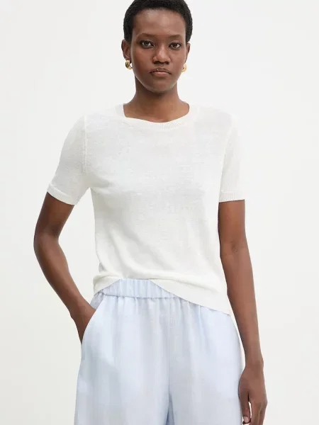 Weekend Max Mara tricou pentru femei din in PANCONE bej