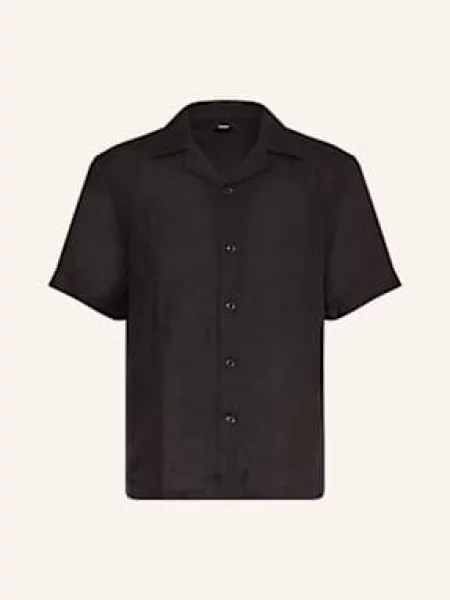 Reiss Košile Resort Beldi Relaxed Fit Ze Lnu černá