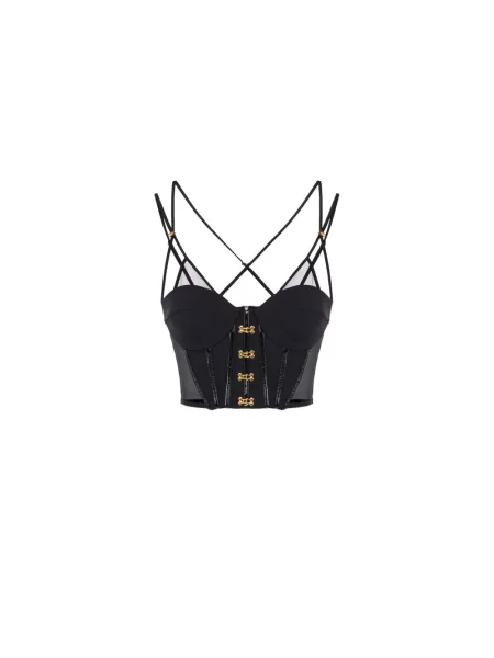 Top Elisabetta Franchi tiulowy czarny
