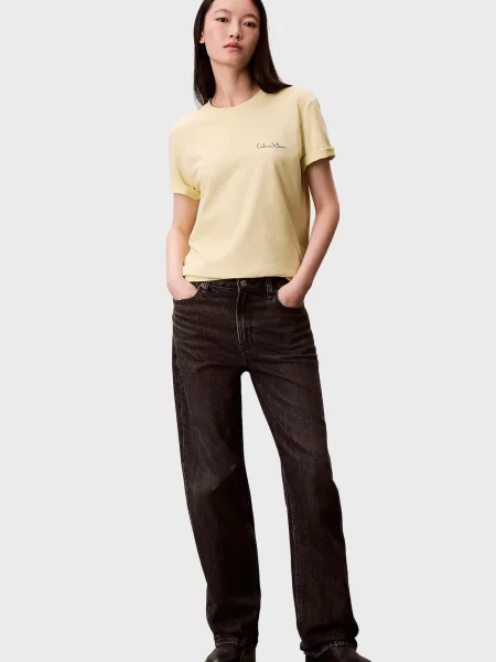 Классическая графический футболка Calvin Klein Jeans желтая