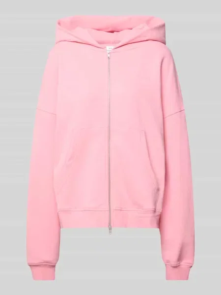 Bluza rozpinana o kroju oversized z zamkiem błyskawicznym dwustronnym model Flower' Oh April różowa