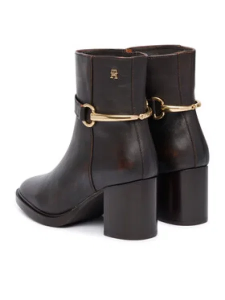 Tommy Hilfiger Bokacsizma TH Stud Heel Riding Ankle Boot Sötétbarna barna