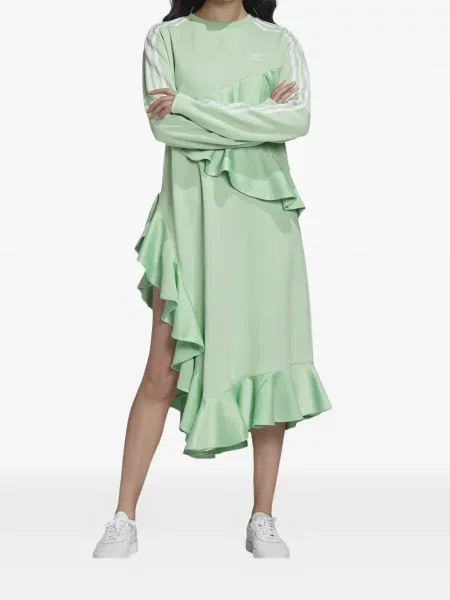 Prugasta majica Adidas s autogramom s čipkom crna