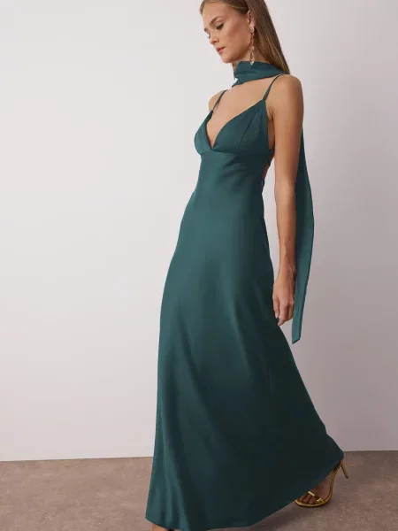 Trendyol Rochie de seară petrol verde