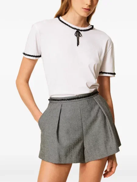 Tricou Twinset cu funde alb