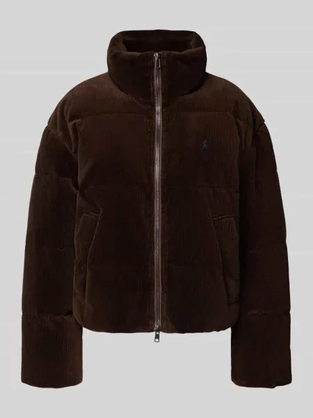 Kurtka w stylu puffer z sztruksu ze stójką i wyhaftowanym logo Polo Ralph Lauren