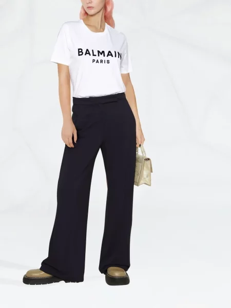Raštuotas marškinėliai Balmain balta