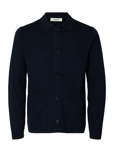 SELECTED Geacă tricotată SLHTURNER noapte albastru